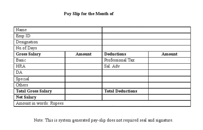 salary slip format pdf